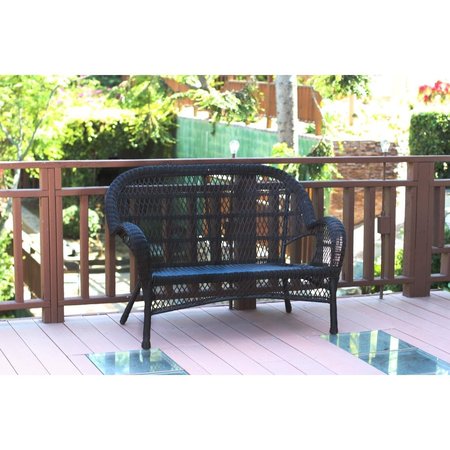 PROPATION Santa Maria Wicker Patio Love Seat, Black PR2439014